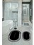 Dijital Baskılı Kaymaz Yıkanabilir Bathroom Oval Banyo Takımı Klozet Takımı, N-O-Klozet-01-Siyah, 4