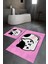 Dijital Baskılı Kaymaz Yıkanabilir Kedi Desen Ikili Banyo Takımı Klozet Takımı, N-Klozet-43-Pembe, 3