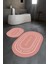 Dijital Baskılı Kaymaz Yıkanabilir Bathroom Oval Banyo Takımı Klozet Takımı, N-O-Klozet-05-Pembe, 1