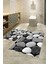3D Dijital Baskılı Kaymaz Taban Yıkanabilir Ikili Banyo Takımı Klozet Takımı, N-Klozet-46-Gri, 1