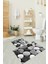 3D Dijital Baskılı Kaymaz Taban Yıkanabilir Ikili Banyo Takımı Klozet Takımı, N-Klozet-46-Gri, 4