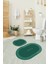 Dijital Baskılı Kaymaz Yıkanabilir Home Oval Banyo Takımı Klozet Takımı, N-O-Klozet-03-Yeşil, 3