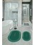 Dijital Baskılı Kaymaz Yıkanabilir Home Oval Banyo Takımı Klozet Takımı, N-O-Klozet-03-Yeşil, 4