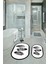 Dijital Baskılı Kaymaz Yıkanabilir Yaprak Oval Banyo Takımı Klozet Takımı, N-O-Klozet-26-Beyaz, 1