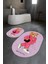 Dijital Baskılı Kaymaz Taban Yıkanabilir Oval Banyo Takımı Klozet Takımı, N-O-Klozet-34-Pembe, 4