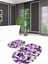 3D Dijital Baskılı Kaymaz Taban Yıkanabilir Oval Banyo Takımı Klozet Takımı, N-O-Klozet-44-Mor, 1