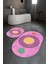 Dijital Baskılı Kaymaz Taban Yıkanabilir Oval Banyo Takımı Klozet Takımı, N-O-Klozet-49-Pembe, 2