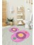 Dijital Baskılı Kaymaz Taban Yıkanabilir Oval Banyo Takımı Klozet Takımı, N-O-Klozet-49-Pembe, 4