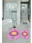 Dijital Baskılı Kaymaz Taban Yıkanabilir Oval Banyo Takımı Klozet Takımı, N-O-Klozet-49-Pembe, 5