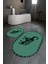 Dijital Baskılı Kaymaz Yıkanabilir Fil Desen Oval Banyo Takımı Klozet Takımı, N-O-Klozet-32-Yeşil, 5