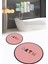 Dijital Baskılı Kaymaz Yıkanabilir Bath Yuvarlak Ikili Banyo Takımı, N-Y-Klozet-08-Pembe, 2