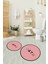 Dijital Baskılı Kaymaz Yıkanabilir Bath Yuvarlak Ikili Banyo Takımı, N-Y-Klozet-08-Pembe, 3