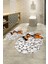 3D Dijital Baskılı Kaymaz Taban Yıkanabilir Oval Banyo Takımı Klozet Takımı, N-O-Klozet-45-Kahve, 1