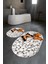 3D Dijital Baskılı Kaymaz Taban Yıkanabilir Oval Banyo Takımı Klozet Takımı, N-O-Klozet-45-Kahve, 2