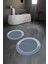 Dijital Baskılı Kaymaz Yıkanabilir Bathroom Yuvarlak Ikili Banyo Takımı, N-Y-Klozet-01-Mavi, 1