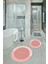 Dijital Baskılı Kaymaz Yıkanabilir Home Yuvarlak Ikili Banyo Takımı, N-Y-Klozet-03-Pembe, 4