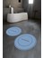 Dijital Baskılı Kaymaz Yıkanabilir Bathroom Yuvarlak Ikili Banyo Takımı, N-Y-Klozet-04-Mavi, 1