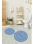 Dijital Baskılı Kaymaz Yıkanabilir Bathroom Yuvarlak Ikili Banyo Takımı, N-Y-Klozet-04-Mavi, 3