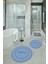Dijital Baskılı Kaymaz Yıkanabilir Bathroom Yuvarlak Ikili Banyo Takımı, N-Y-Klozet-04-Mavi, 4