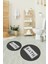 Dijital Baskılı Kaymaz Yıkanabilir Bath Yuvarlak Ikili Banyo Takımı, N-Y-Klozet-07-Siyah, 3