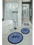 Dijital Baskılı Kaymaz Yıkanabilir Bath Yuvarlak Ikili Banyo Takımı, N-Y-Klozet-10-Mavi, 3