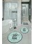 Dijital Baskılı Kaymaz Yıkanabilir Home Yuvarlak Ikili Banyo Takımı, N-Y-Klozet-14-Yeşil, 3