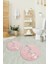 3D Dijital Baskılı Kaymaz Taban Yıkanabilir Yuvarlak Ikili Banyo Takımı, N-Y-Klozet-16-Pembe, 1