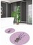 Dijital Baskılı Kaymaz Taban Yıkanabilir Yuvarlak Ikili Banyo Takımı, N-Y-Klozet-29-Pembe, 3