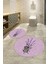 Dijital Baskılı Kaymaz Taban Yıkanabilir Yuvarlak Ikili Banyo Takımı, N-Y-Klozet-29-Pembe, 4