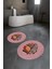 Dijital Baskılı Kaymaz Taban Yıkanabilir Yuvarlak Ikili Banyo Takımı, N-Y-Klozet-27-Pembe, 5