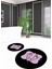 Dijital Baskılı Kaymaz Yıkanabilir Ayak Desen Yuvarlak Ikili Banyo Takımı, N-Y-Klozet-20-Pembe, 5