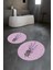 Dijital Baskılı Kaymaz Taban Yıkanabilir Yuvarlak Ikili Banyo Takımı, N-Y-Klozet-29-Pembe, 5