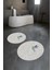 Dijital Baskılı Kaymaz Yıkanabilir Kuş Desen Yuvarlak Ikili Banyo Takımı, N-Y-Klozet-36-Gri, 4