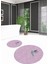 Dijital Baskılı Kaymaz Yıkanabilir Kuş Desen Yuvarlak Ikili Banyo Takımı, N-Y-Klozet-36-Pembe, 2