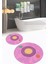 Dijital Baskılı Kaymaz Taban Yıkanabilir Yuvarlak Ikili Banyo Takımı, N-Y-Klozet-49-Pembe, 3