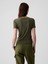 Kadın Yeşil Modern Fitilli Crop T-Shirt 2
