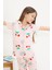 Kiraz Desenli Kısa Kol Kız Çocuk Göz Bantlı Pijama Takımı 18654 3