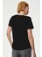 Kadın T Kol V Yaka T-Shirt Bluz Siyah 3