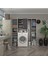 Kenzlife çamaşır makinesi dolabı veronikamega gri 180*156*20 banyo arkalıksız raflı 1