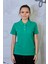 Kadın %100 Pamuk Polo Yaka Büyük Beden Düz T- Shirt 1