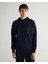 Erkek Lacivert Regular Fit Kapüşonlu Logolu Sweatshirt 2524129T.433 1