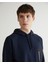Erkek Lacivert Regular Fit Kapüşonlu Logolu Sweatshirt 2524129T.433 4