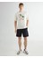 Erkek Krem Relaxed Fit Bisiklet Yaka Logolu T-Shirt 2013080.113 3