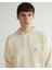 Erkek Krem Regular Fit Kapüşonlu Logolu Sweatshirt 2524129T.130 4