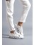 Beyaz Gazete Crocodile, %100 Vegan&pamuk Iç Astar, Topuk Boyu 4 cm Günlük Şık Tasarım Erkek Sneaker 1