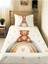 Ayıcık Gökkuşağı Desenli Bebek ve Çocuk Baskılı Tek Kişilik Pike Takımı 160X230 Beyaz 1
