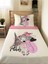 Eyfel Kız Desenli Tek Kişilik Pike Takımı 160X230 Beyaz 1