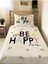 Be Happy Desenli Bebek ve Çocuk Baskılı Tek Kişilik Pike Takımı 160X230 Beyaz 1