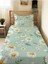 Papatya Desenli Bebek ve Çocuk Baskılı Tek Kişilik Pike Takımı 160X230 Turkuaz 1