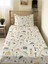 Yol Desenli Bebek ve Çocuk Baskılı Tek Kişilik Pike Takımı 160X230 Beyaz 1